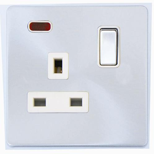 Screwless Range Single Switch Socket with Neon