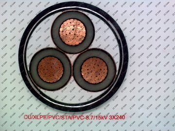 Power Cable (CU / XLPE / PVC / STA / PVC-8.7 / 15KV)