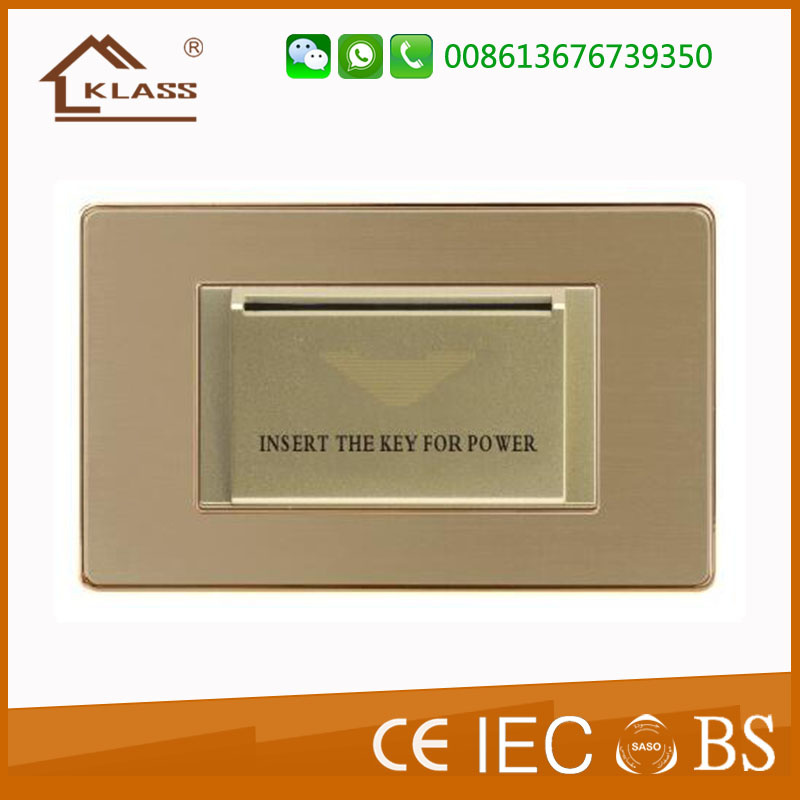 Brushed Stainless Steel Insert Card Power Light Switch