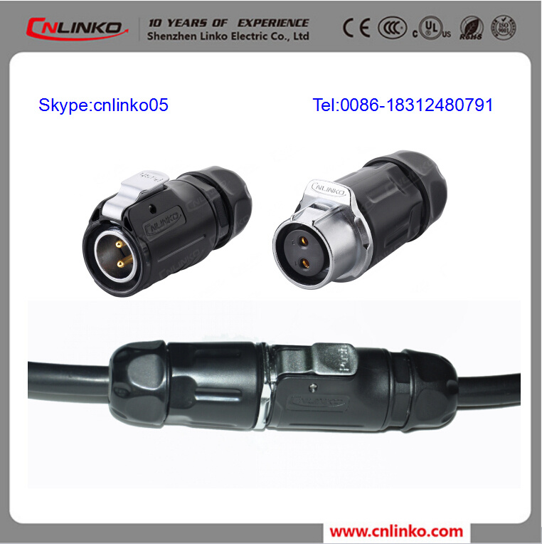 Waterproof 2 Pin Electrical Connector / Plastic Cable Connector
