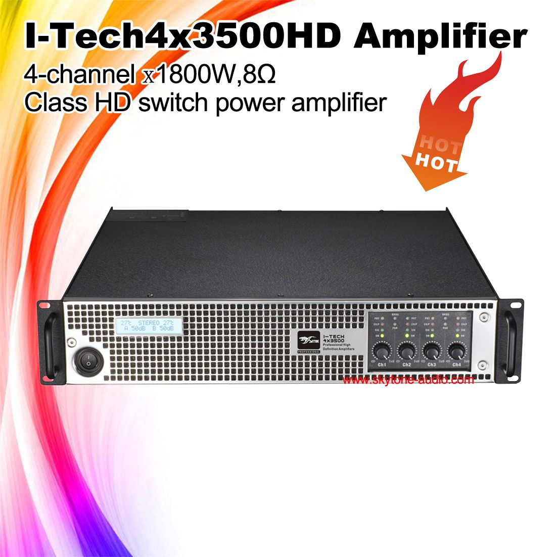 I-Tech4X3500HD PA Voice Amplifier Power 4X1800W