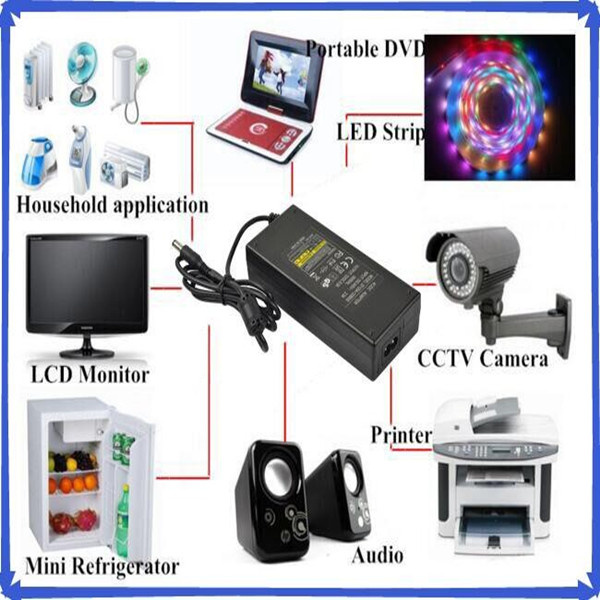Plastic Desktop 12V 8A AC/DC Power Adapter