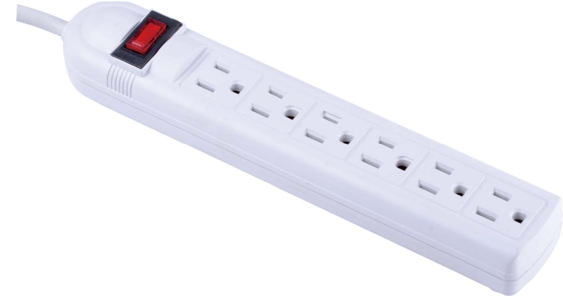 USA Style 6 Outlets Surge Protector Power Strip -90j