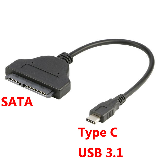 High Speed USB 3.1 Type C to SATA Adapter Cable 22 Pin 2.5