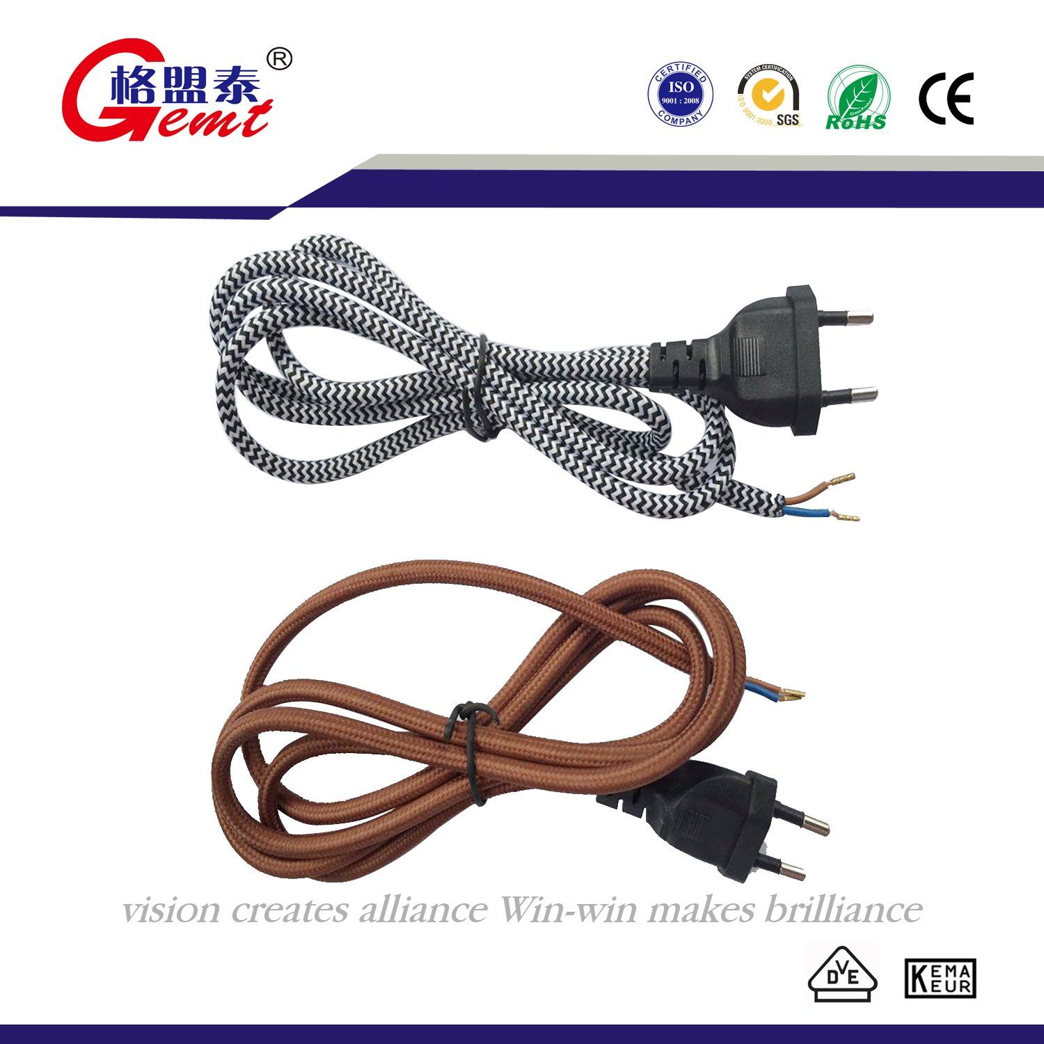 Braid AC Power Cord with Switch