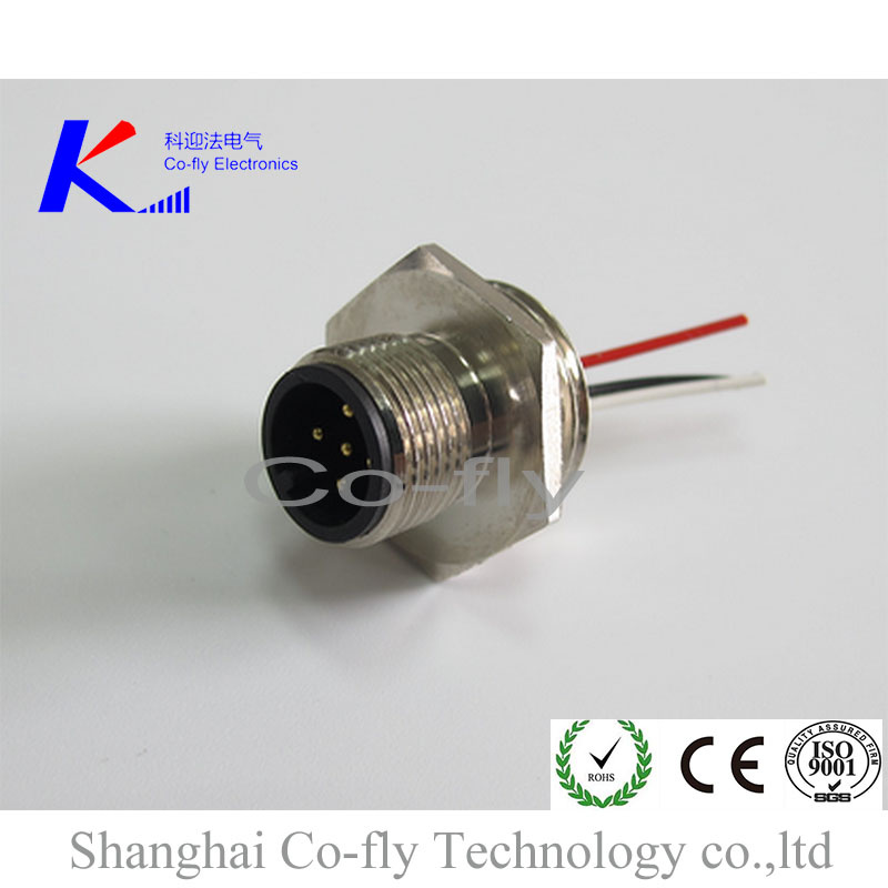 M12 Male Fix Screw 5 Pin a Coding Panel Mount Solder RF Connector