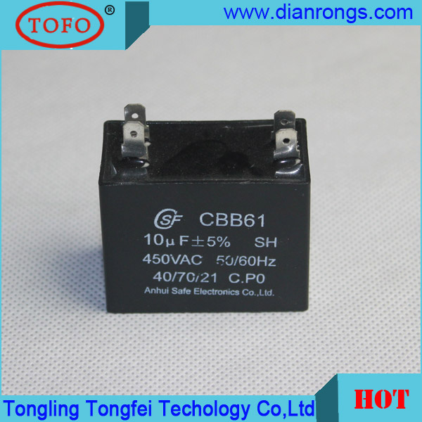 China Supplier Cbb61 Fan Capacitor 450V