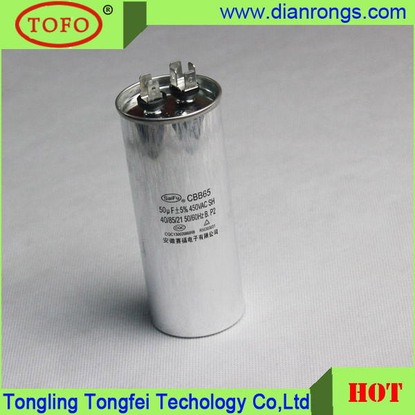 Cbb65 250V 450VAC 15UF 20UF 25UF Motor Run Capacitor