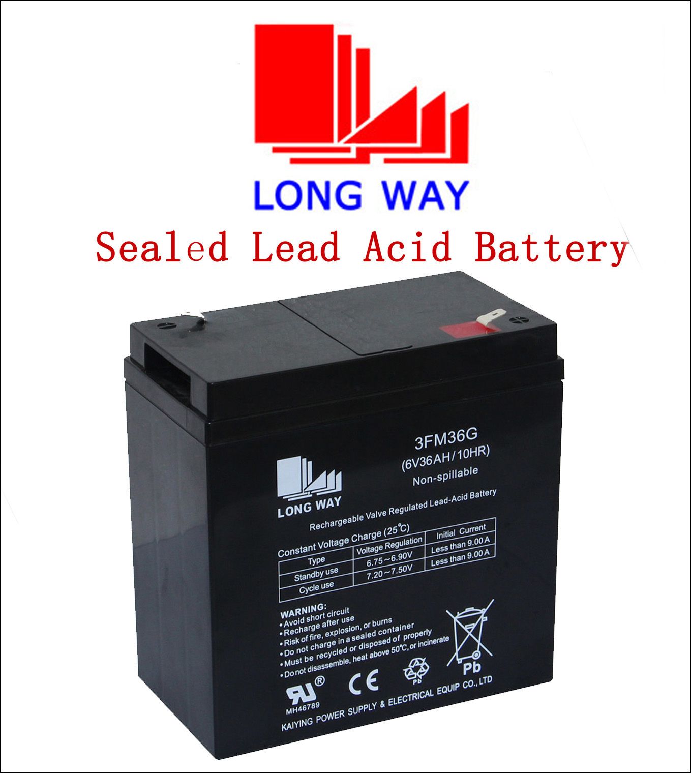 6V36ah VRLA AGM Battery for UPS Battery