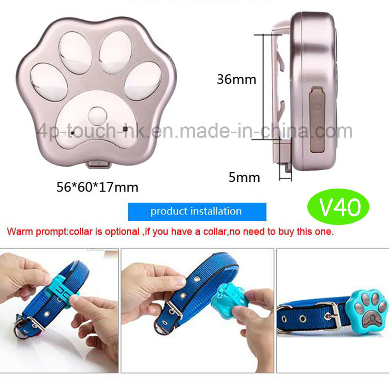 3G/WCDMA Waterproof Mini Pet GPS Tracker with Geo-Fence V40