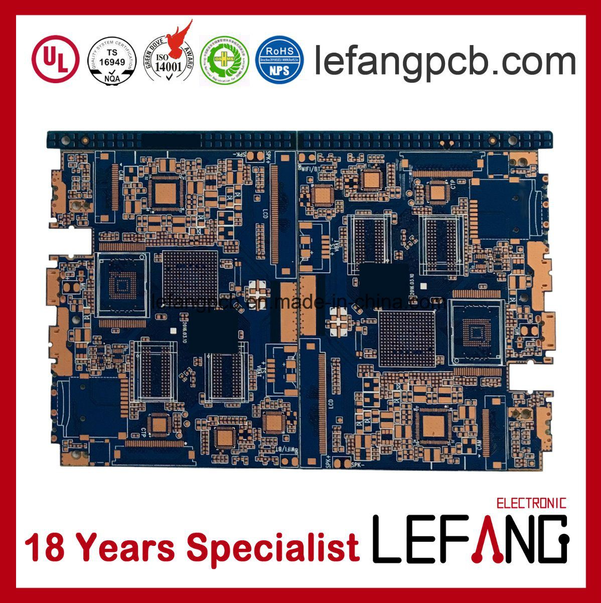 4 Layer Industry Control Computer PCB Circuit Board with Blue Ink