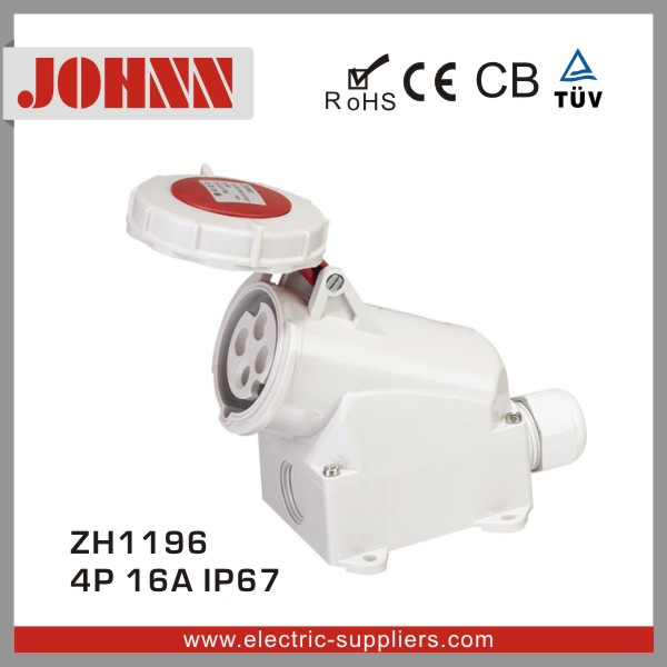 IP67 4p 16A High-End Wall Mounted Industrial Socket