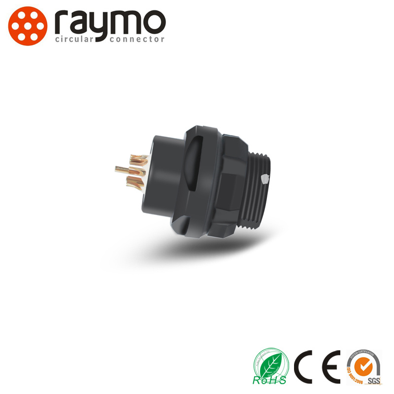 Raymo F Series D Panel Mounted Receptacle Waterproof Connector in Size 102 with 9 Pin Female Contacts