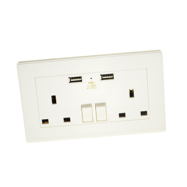 13A British Standard Switched Socket UK USB Wall Switch Socket