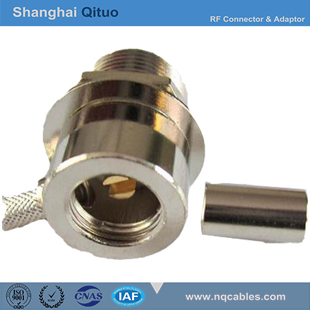 RF Connector UHF (SL16) Right Angle Female Jack End-Tooth Crimp (UHF(SL16)-KYW-C-3)