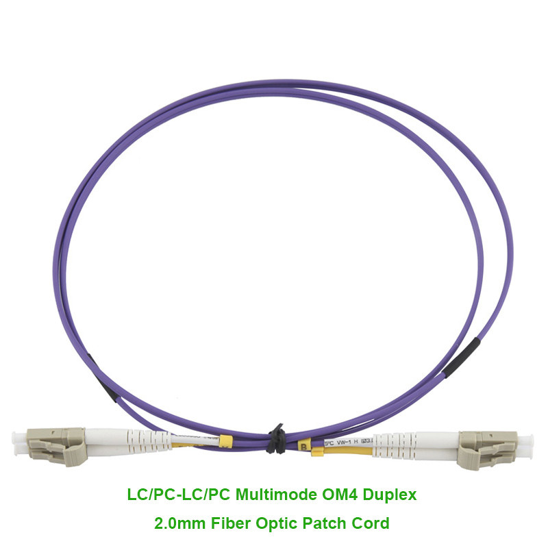 Purple LC/LC Duplex Om4 Fiber Optic Patch Cord