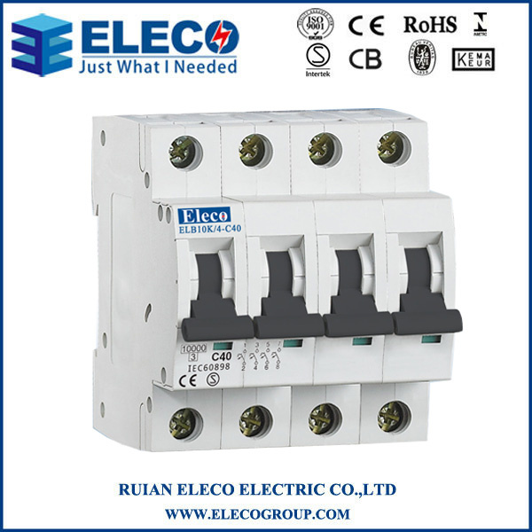 Hot Sale 4p Mini Circuit Breaker with Ce (ELB10K Series)