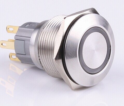 19mm Momentary Ring Illuminated Stainless Steel Push Button Switch
