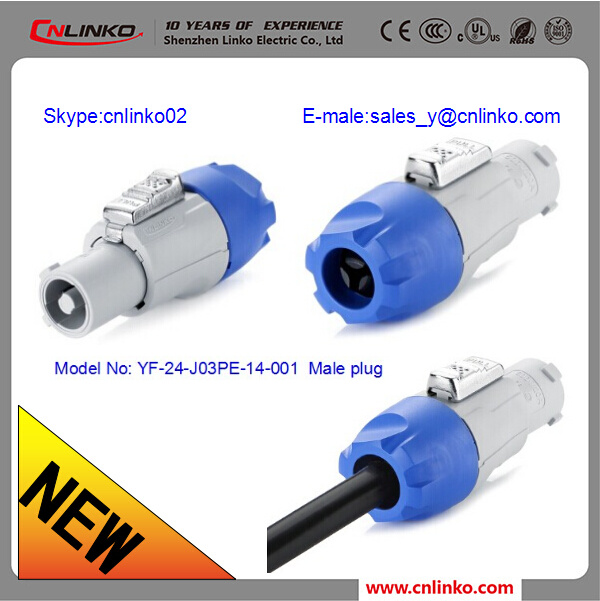 Screw Type Waterproof Circular Audio Cable Connector for LED Lighting