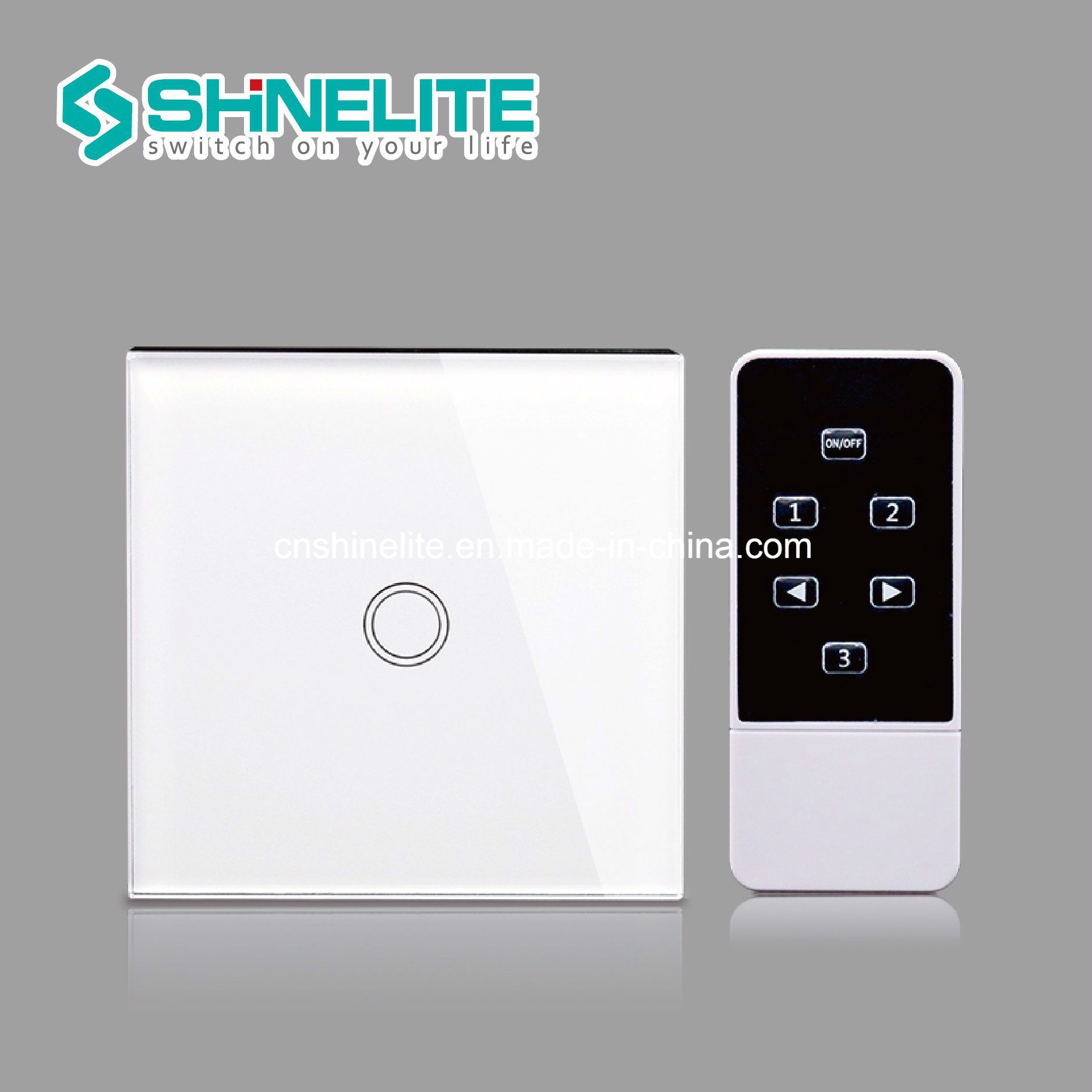 EU Standard White Color Glass Panel Remote Light Switch