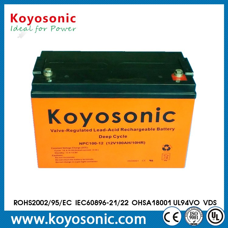 Rechargeable 12 Volt 100ah Deep Cycle Storage Battery Marine Battery