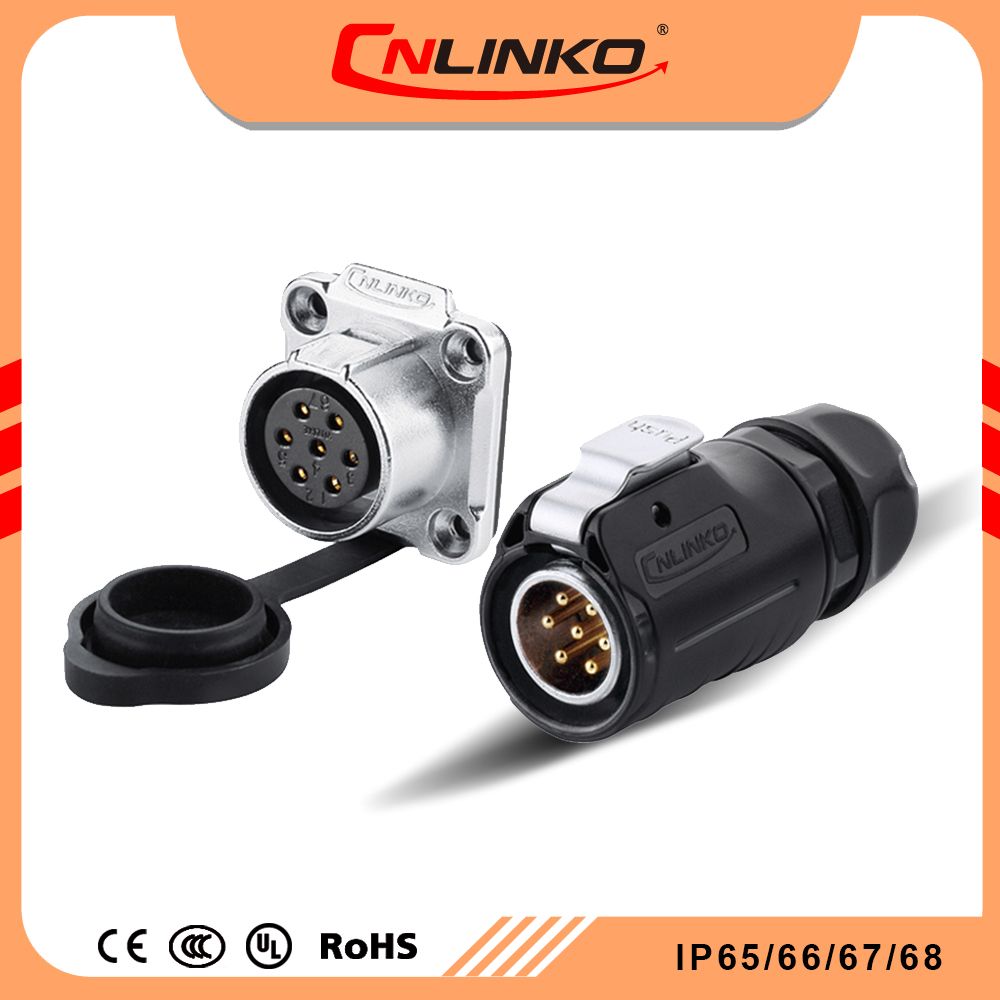 Top Quality Linko M20 7 Pin 12A IP67 Waterproof Circular Automotive Connector for Battery Terminal Charge