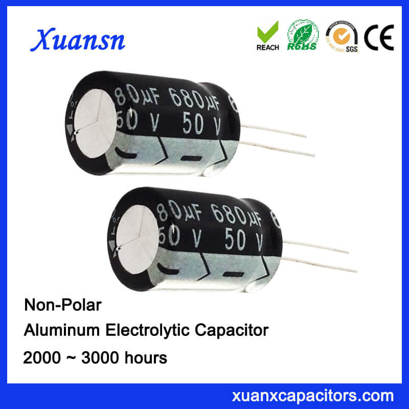 Non Polarised 680UF 50V Electrolytic Capacitor
