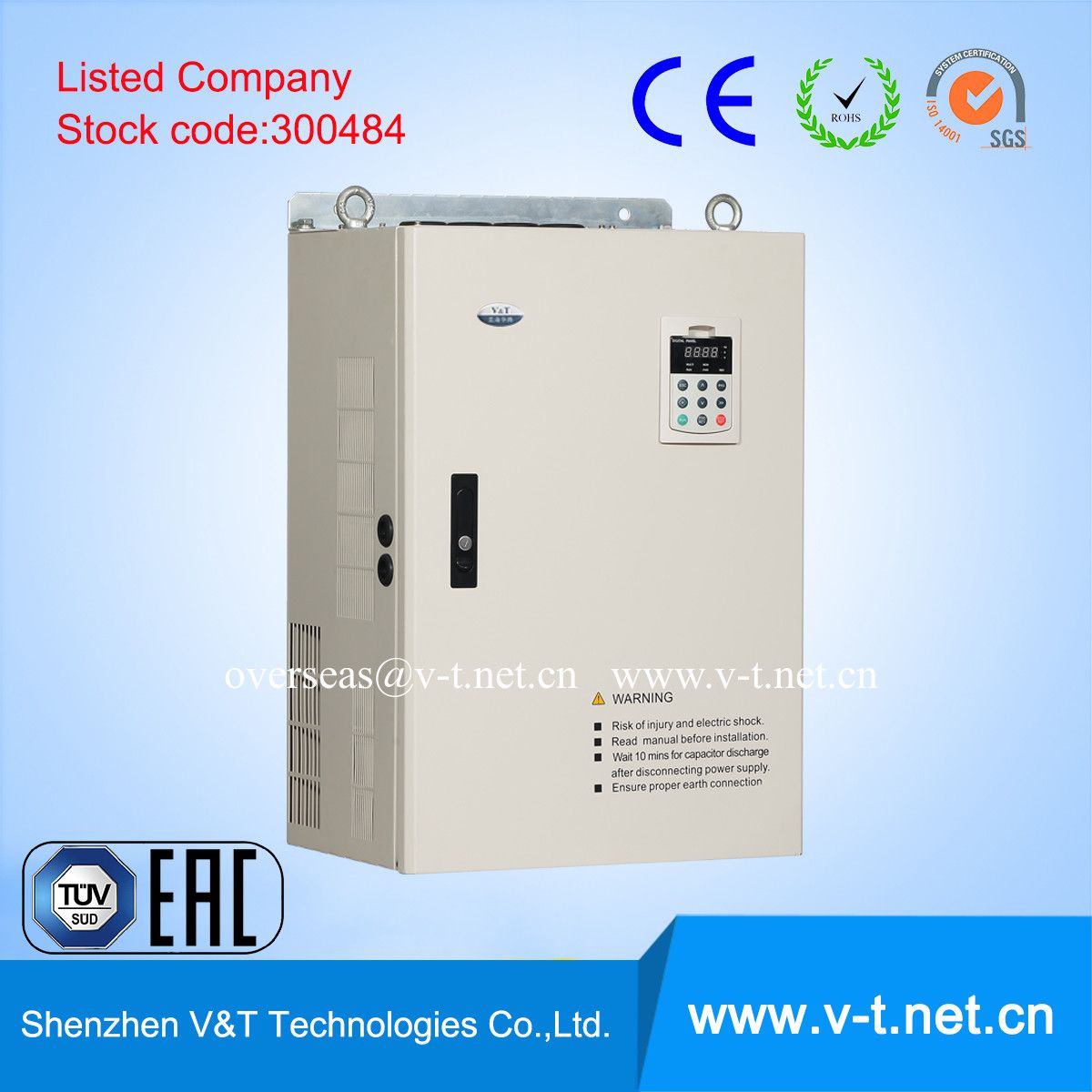 V&T V5-H 132 to 220kw 1/3pH 200V Heavy Load Application Variable Frequency Drive