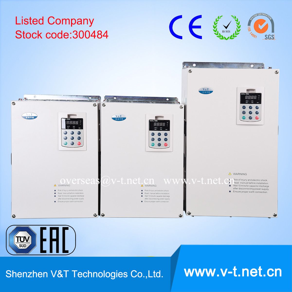V&T V5-H 37 to 45kw 1/3pH 200V Heavy Load Application Variable Frequency Drive