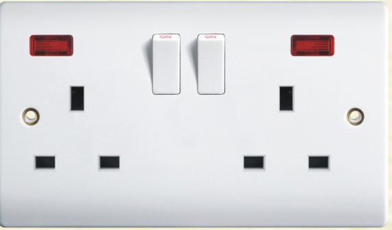 British Standard Double 13A Switched Socket Outlet G