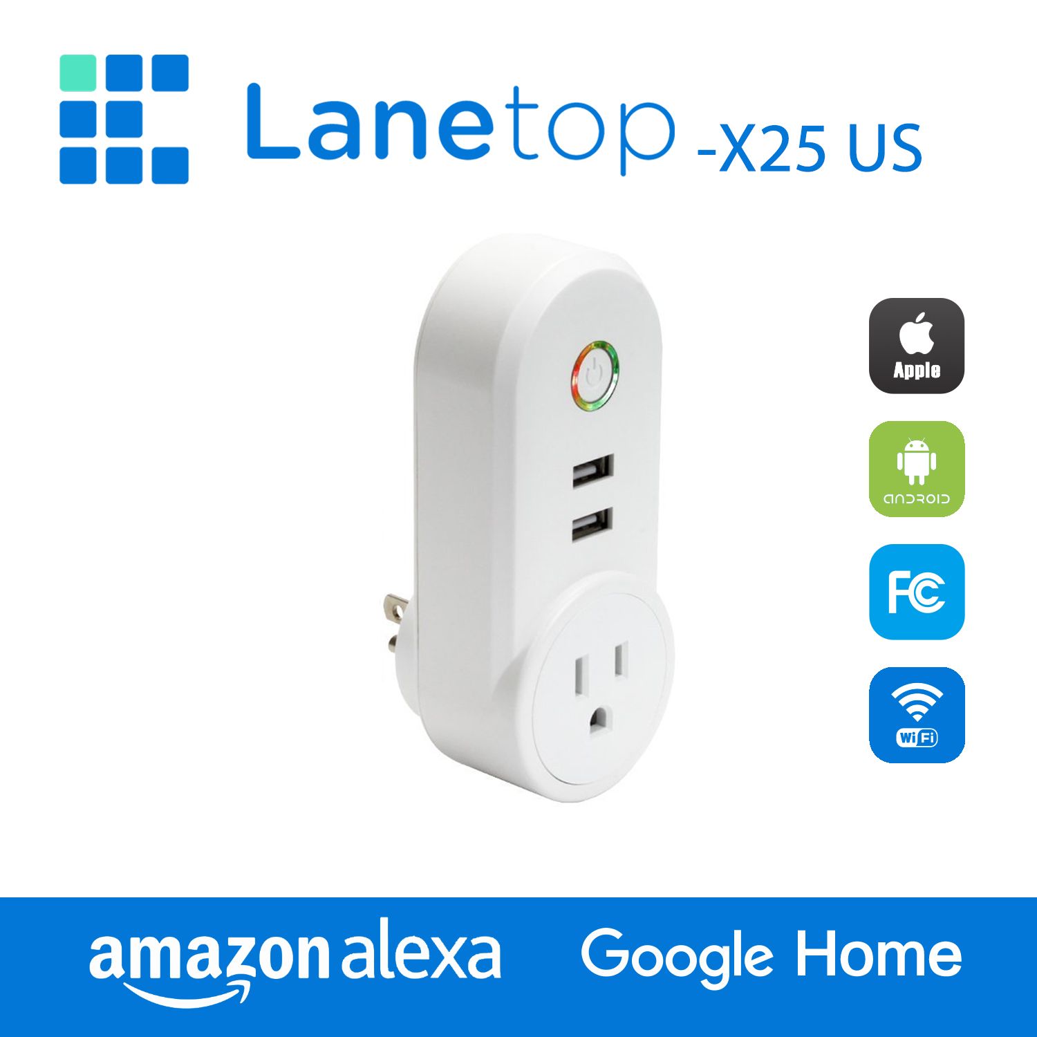 WiFi Remote Control Smart Wall Socket with 2 USB