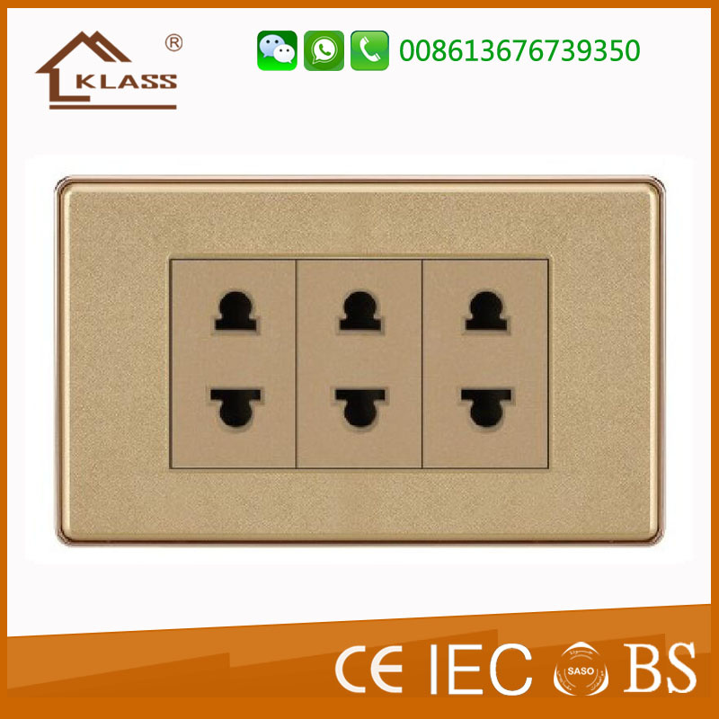 2016 China Wholesale New Design Triple 2pin Switched Socket