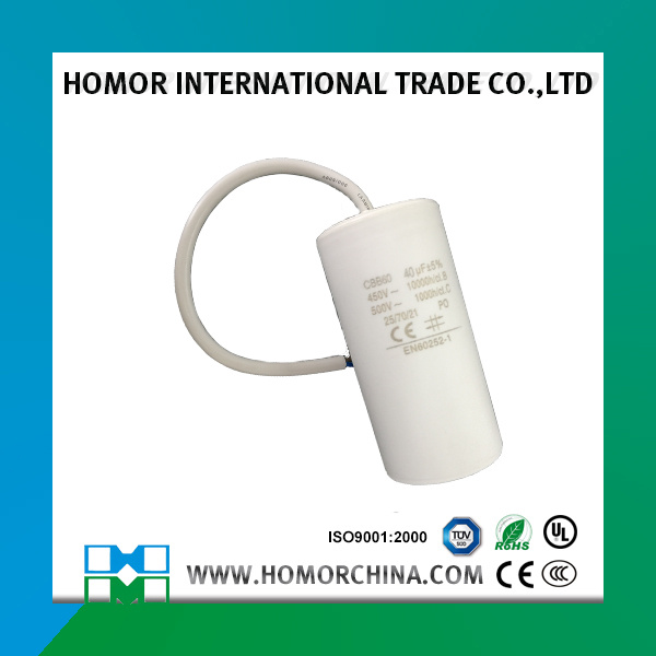 Cbb60 AC Motor Capacitor 40UF 450V Cable Type