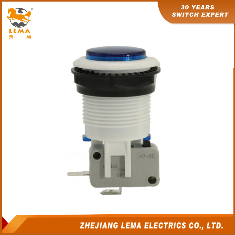 IP40 Protection Level Blue Plastic Push Button Switch Pbs-001