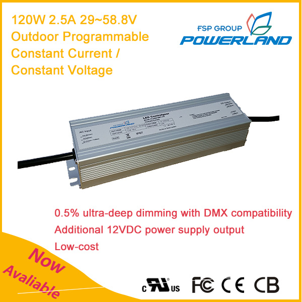 120W 2.5A Outdoor Programmable Constant Current Waterproof LED Driver