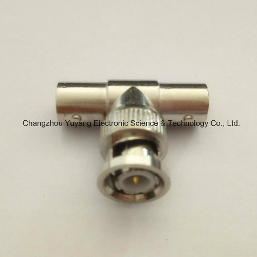 Bulkhead BNC Metal One Male to Double BNC Female of Coaxial Connector