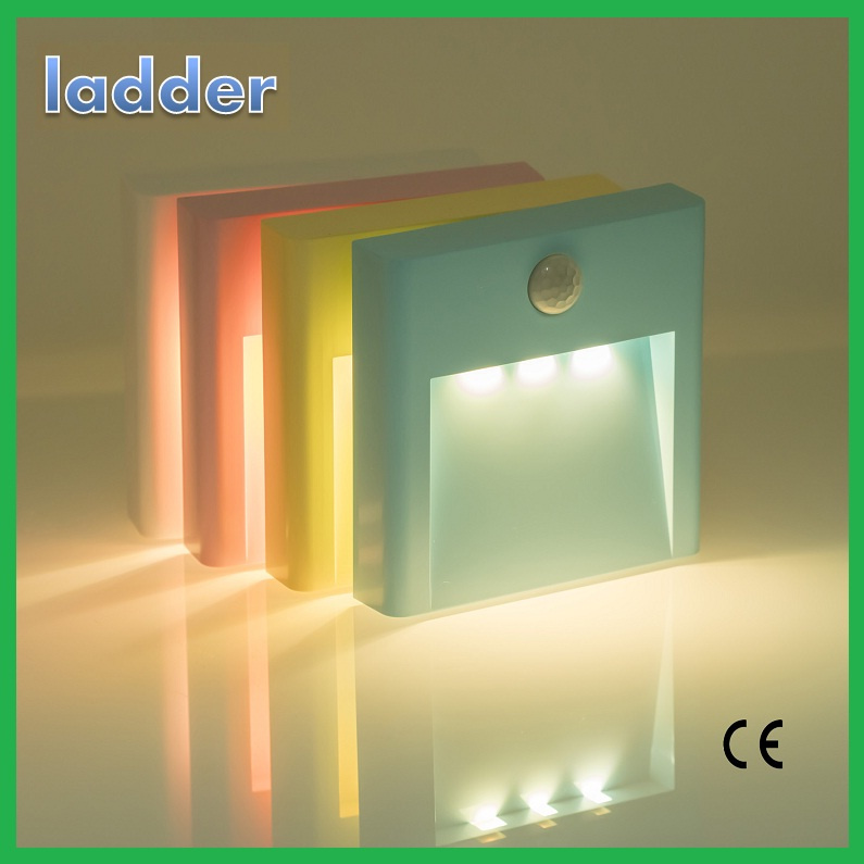 LED PIR Infrared Sensor Night Lamp on Wall with Ce