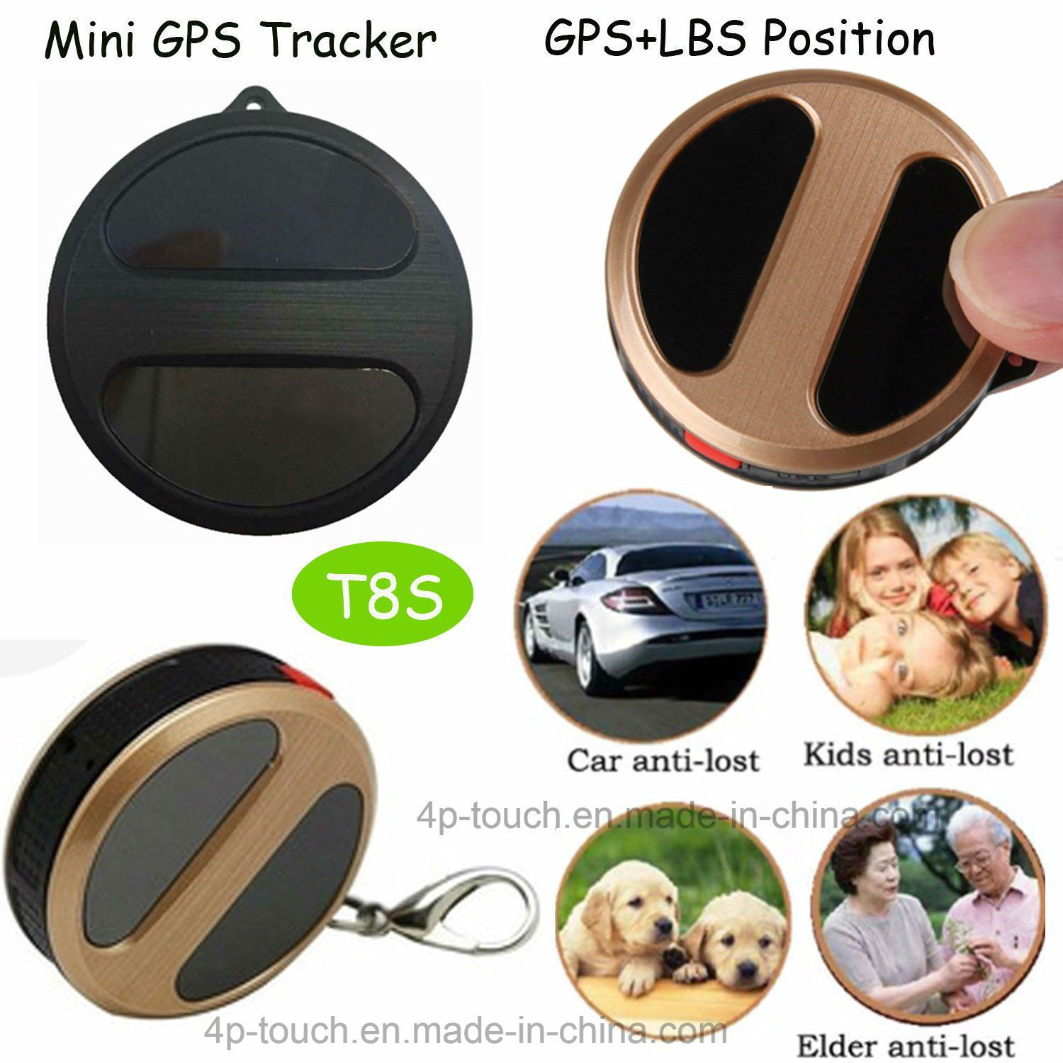 Hot Selling Mini Size Round Shape GPS Tracker (T8S)