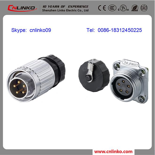 Circular Waterproof Panel Connector with 5pin