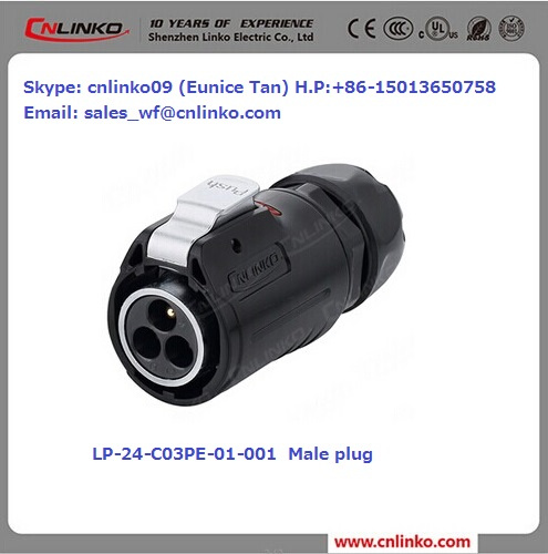 Factory Price M24 IP68 20A 3 Pole Power Connector Plug and Socket