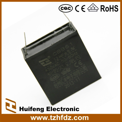 Hf Cbb61 Fan Capacitor with Pin Series 450V 12UF
