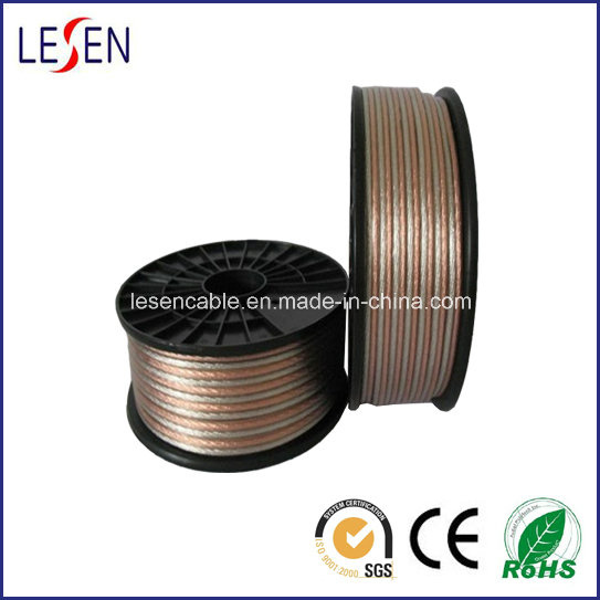 Transparent Speaker Cables with Oxygen-Free Copper, Tinned Copper Conductor, CE Certified