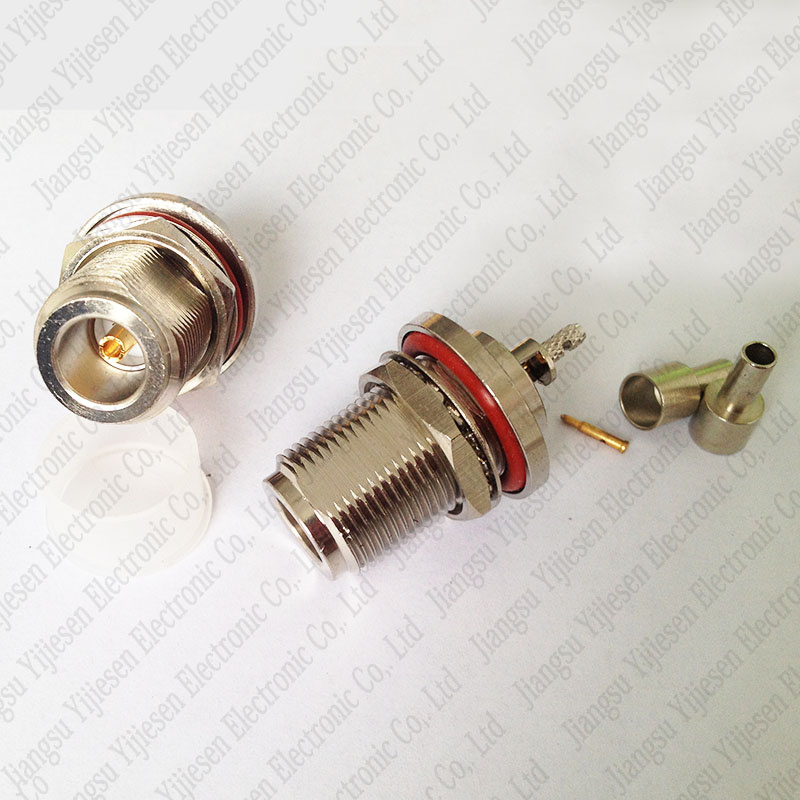 N Female Jack Crimp Connector Bulkhead Solder for Rg174 Rg316 LMR100 Cable RF Adapter