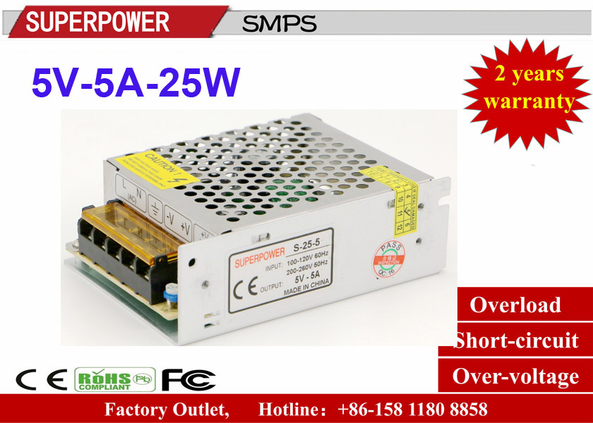 LED Driver 5V 5A 25W Switching Power Supply for LED Display Screen