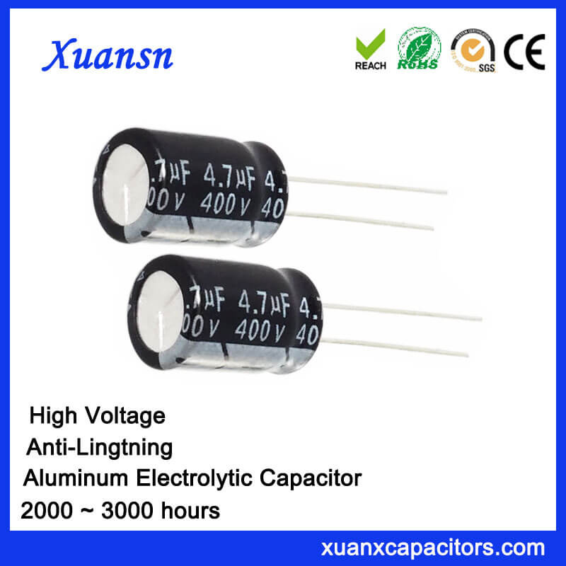 China 4.7UF 400V Electrolytic Capacitor Anti-Lightning