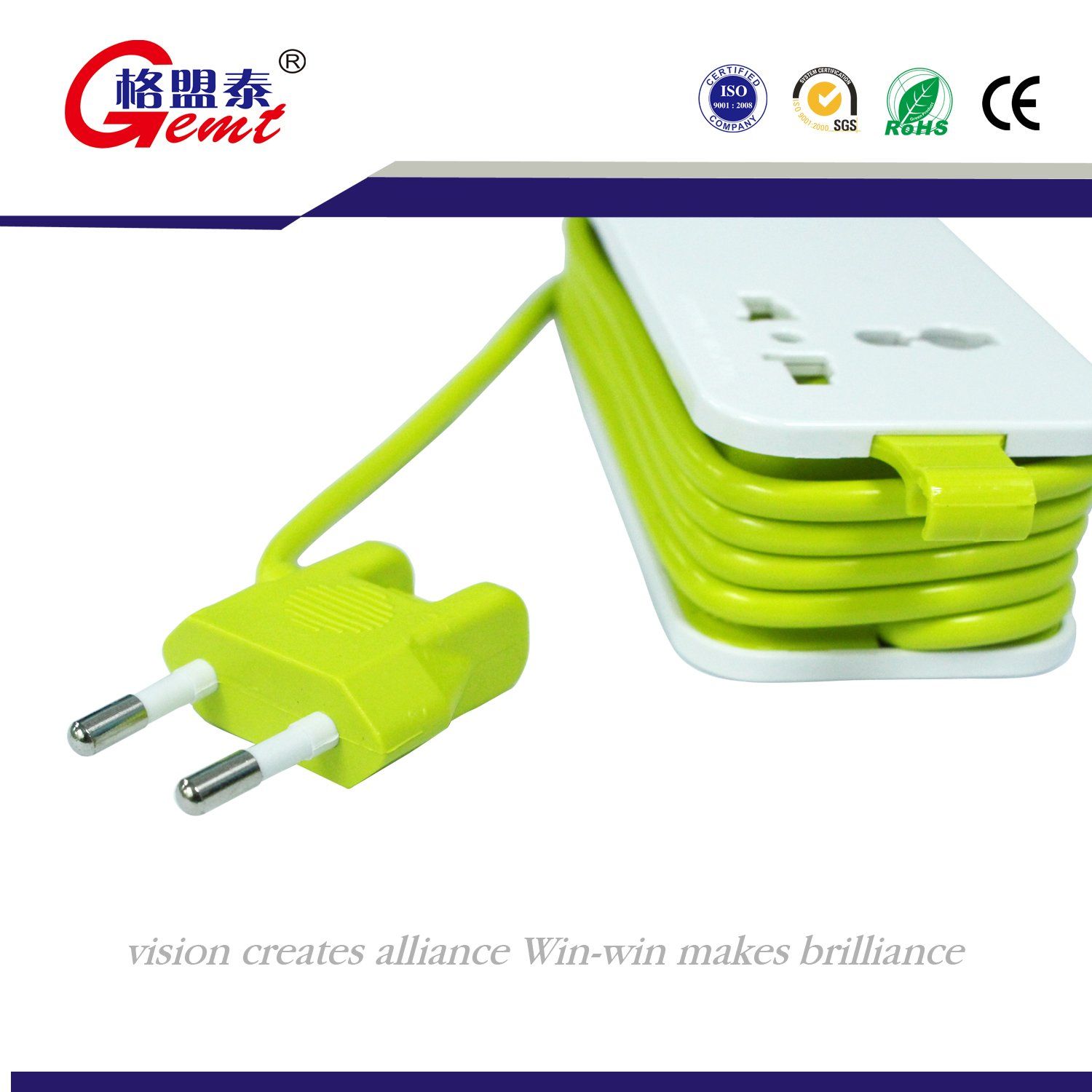2 Outlet Power Strip with 4 USB Ports Multi Electrical Extension Socket/Universal Socket Outlet