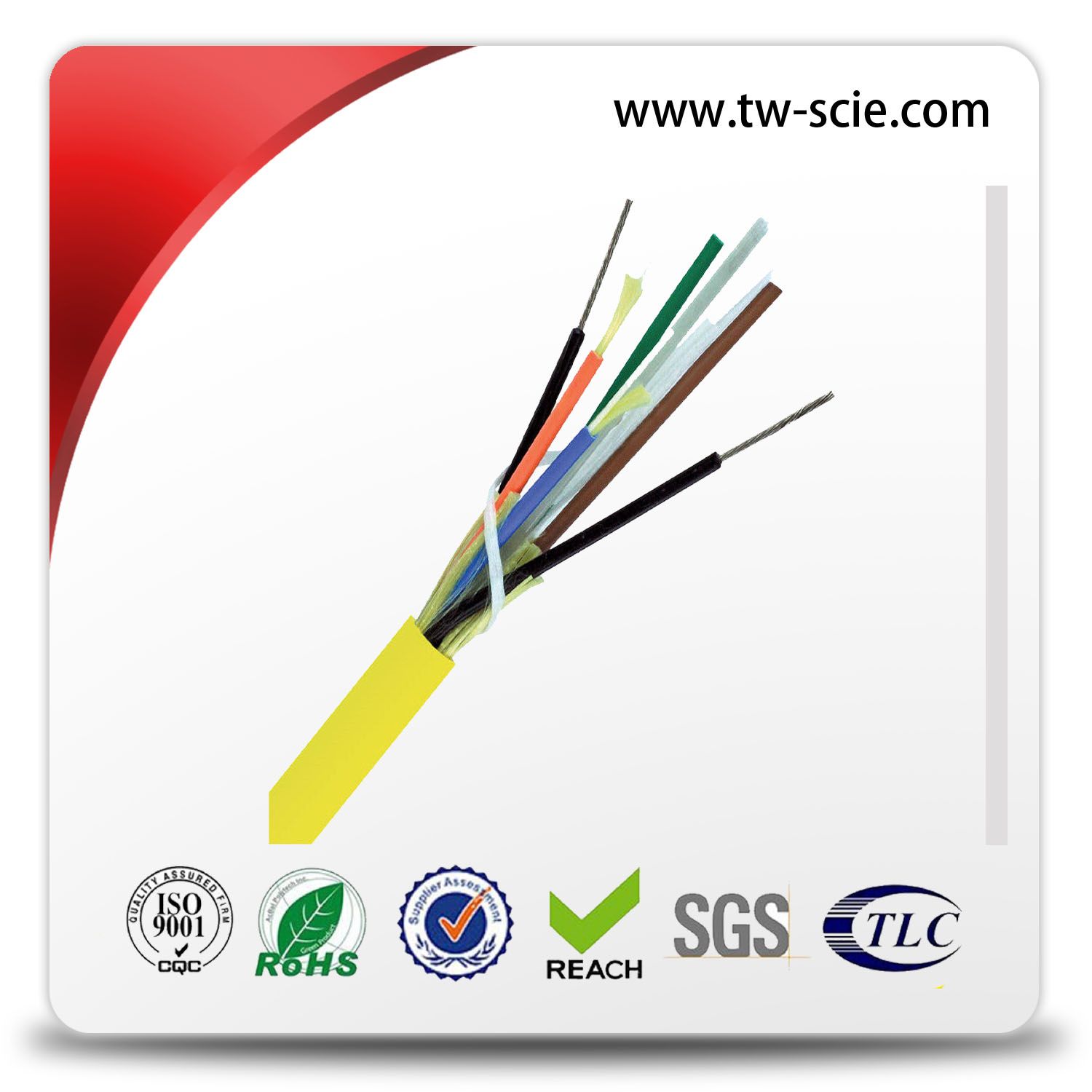 Multi Purpose 12 Core Fiber Optic Cable, Breakout Fiber Optic Underground Cable