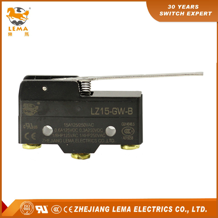 High Quality Lema Lz15-Gw-B Mechanical Hinge Lever Micro Switch