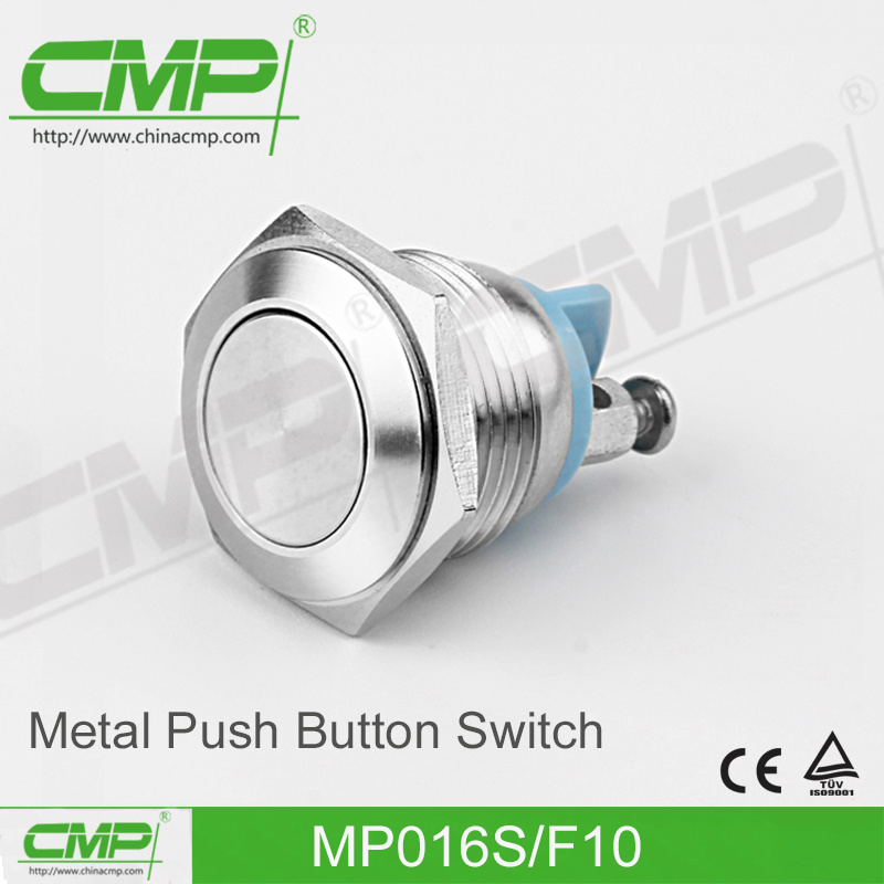 16mm Flat Head Momentary 1no1nc Push Button Switch