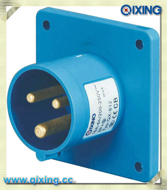 IP44 32A 320V Blue European Standard Flush Mounted Plug